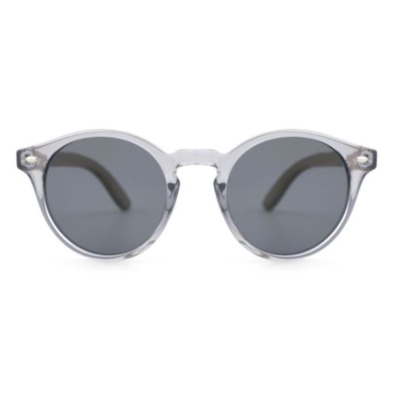 Ash  Round Zebrawood Wooden Sunglasses