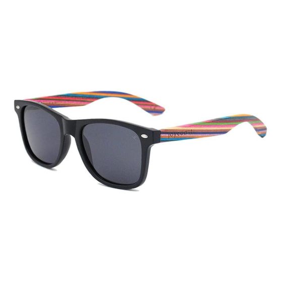 Funky - Stained Bamboo Wooden Sunglasses Black Frame