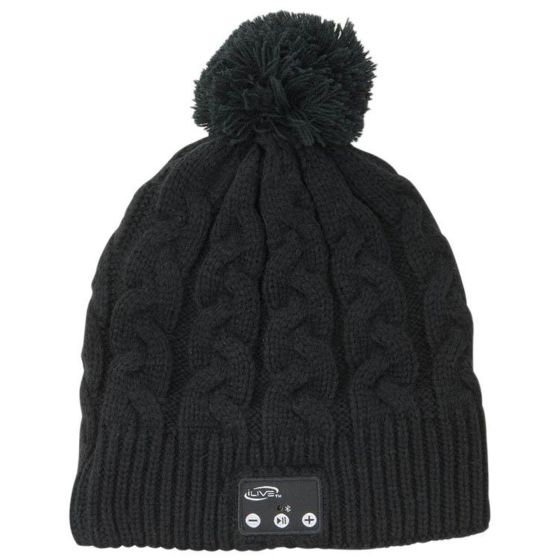 Bluetooth Wireless Music Beanie  w/ Built-in Speakers and Mic Black