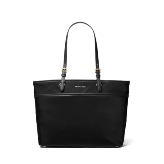 Winston Large Signature Logo Print Woven Pocket Tote Bag -  Black