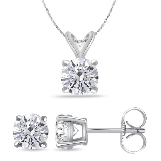 Bright White Round Lab Grown Diamond Set  in 14K Rose Gold 1.60ct, Color-FG, Clarity-VS