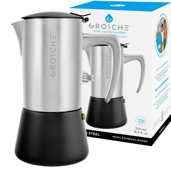 Grosche Milano Brushed Espresso Maker - 10 Cup