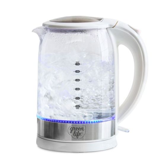Qwik & EZ Electric Glass Kettle White
