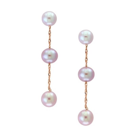 LALI Jewels 14K Rose Gold Natural Pink Fresh Water Pearl Earring