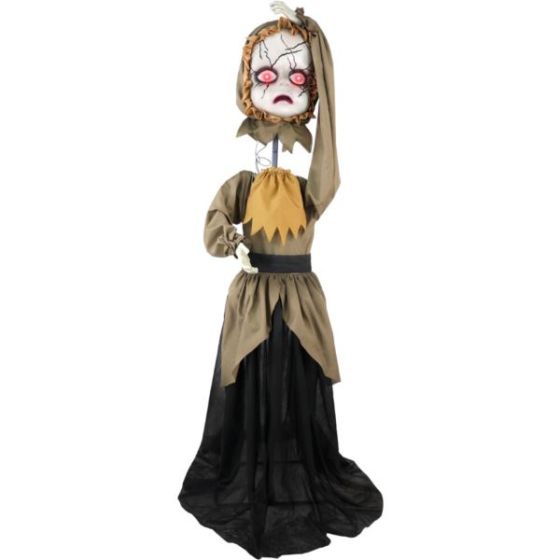 Lifesize Animatronic Demon Girl with Lights and Sound, Indoor/Covered Outdoor Halloween Decoration