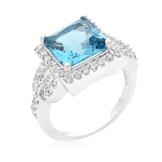 Aqua Blue Cocktail Ring
