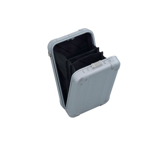 ALEON ALUMINUM VERTICAL SMALL CROOSBODY- PLATINUM