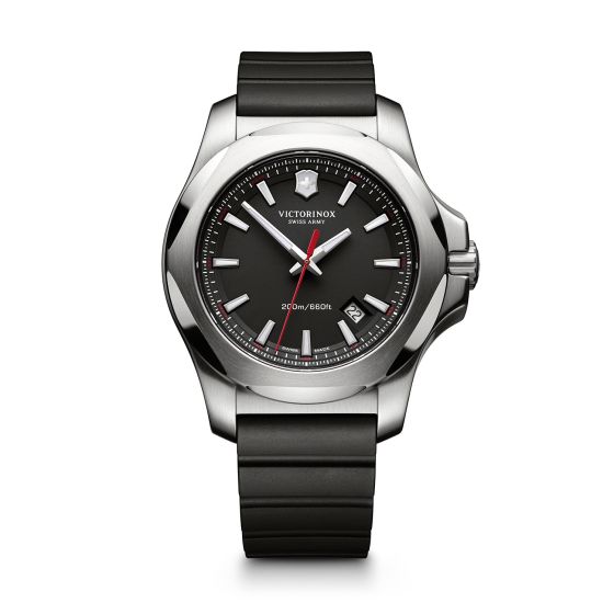 I.N.O.X., 43, black dial, black rubber strap
