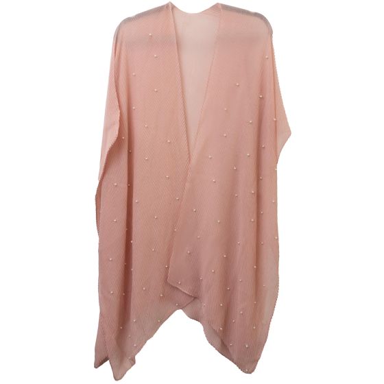 Pleated Kimono with All Over Pearls