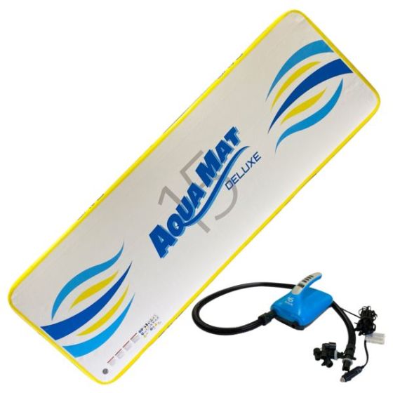 RAVE Sports - 15-Foot Aqua Mat Deluxe w/Rapid, Dual-Stage 12VDC Inflator/Deflator