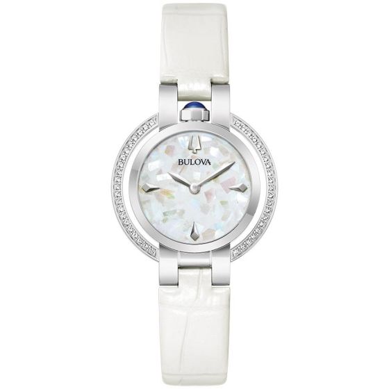 Ladies' Rubaiyat Leather Strap watch, White MOP dial