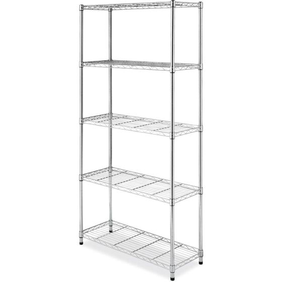 Supreme Large 5-Tier Shelving with 500 LB Weight Capacity per Shelf, 74-In. H x 48-In. W x 18-In. D,