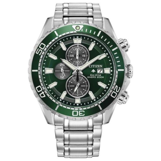 Men's Promaster Dive Stainless Steel Bracelet watch, Green dial