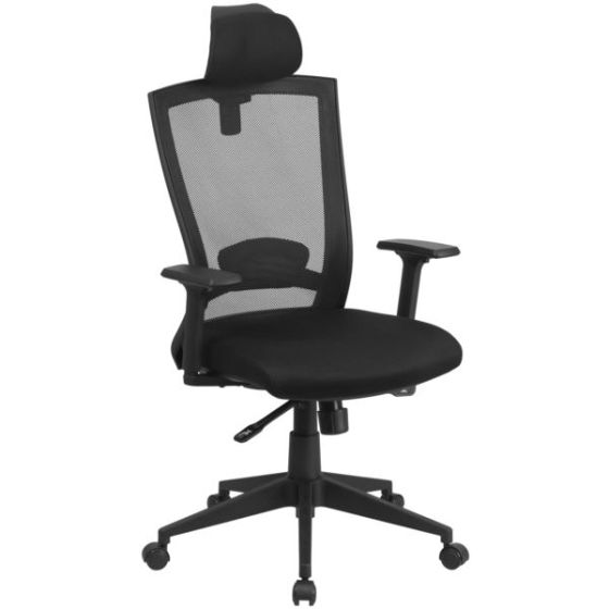 High Back Black Mesh Swivel Ergonomic Office Chair with Back Angle Adjustment