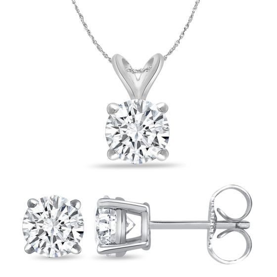 Bright White Round Lab Grown Diamond Set  in 14K White Gold 2.00ct, Color-FG, Clarity-VVS