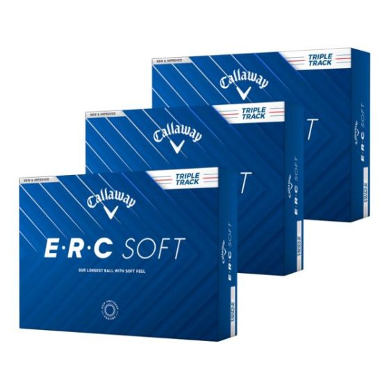ERC Soft Triple Track Golf Balls - White - Three Dozen