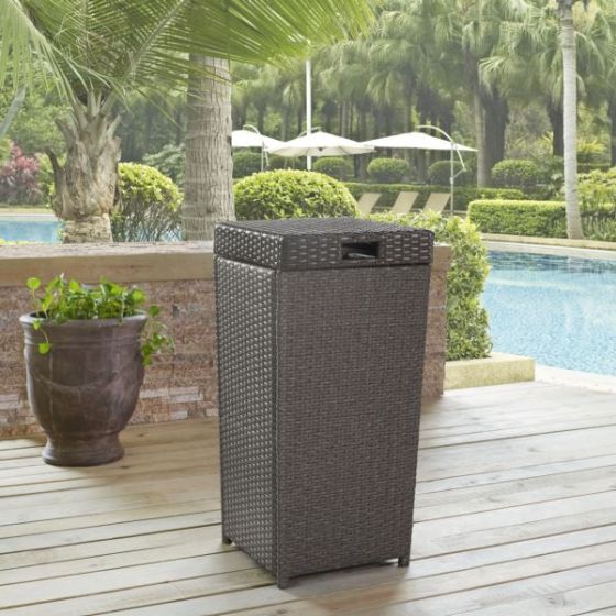 Palm Harbor Wicker Outdoor Trash Can