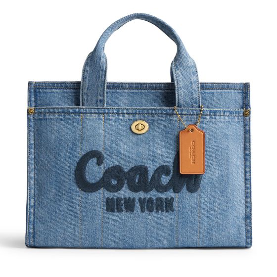 Denim Cargo Tote - Indigo/Brass