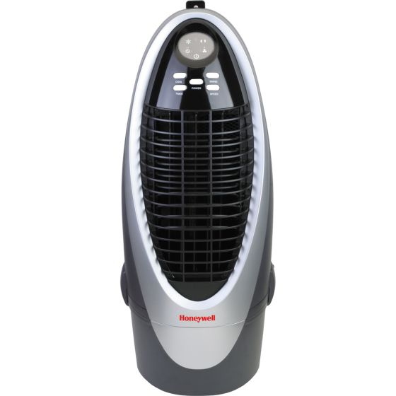 300 CFM Indoor Evaporative Air Cooler (Swamp Cooler) with Remote Control in Silver/Gray