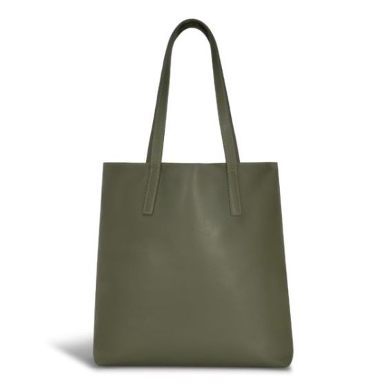 Onyx Leather Vertical Tote Size 16