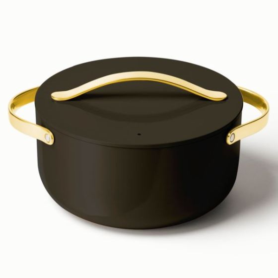 6.5qt Iconics Nonstick Ceramic Dutch Oven Black/Gold