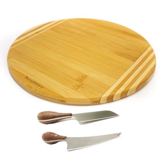 Bamboo 3pc Round Board Set/Aaron Probyn Cheese Knives