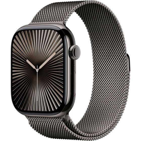 Apple Watch Series 10 GPS + Cellular 46mm Slate Titanium Case with Slate Milanese Loop - M/L 