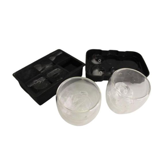 Set of 4 Glass Set with Round and Square Ice Cube Sets