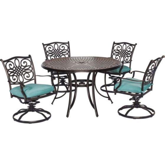 Traditions 5-Piece Dining Set with Four Swivel Rockers