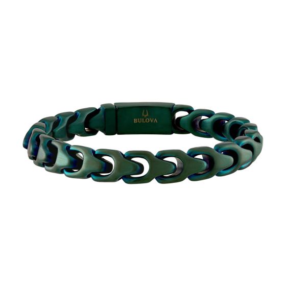 Bulova Link 8mm Forest Green Bracelet, 7.25