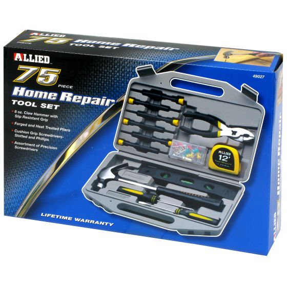 75-Piece Home Repair Tool Set with Case