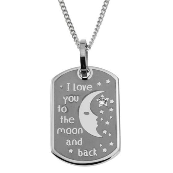 Joyful Sentiments I Love You To The Moon And Back Pendant Necklace