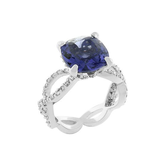 Tanzanite Pave Twist Ring