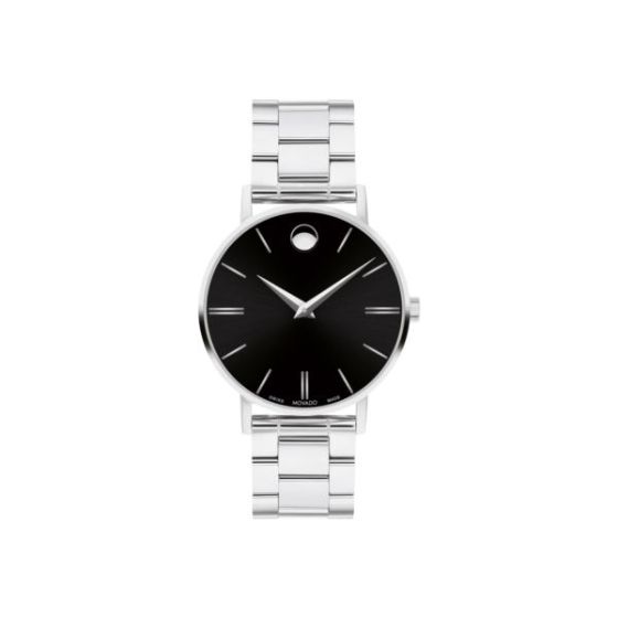 Ladies Corporate Exclusive Silver-Tone Stainless Steel Watch Black Dial