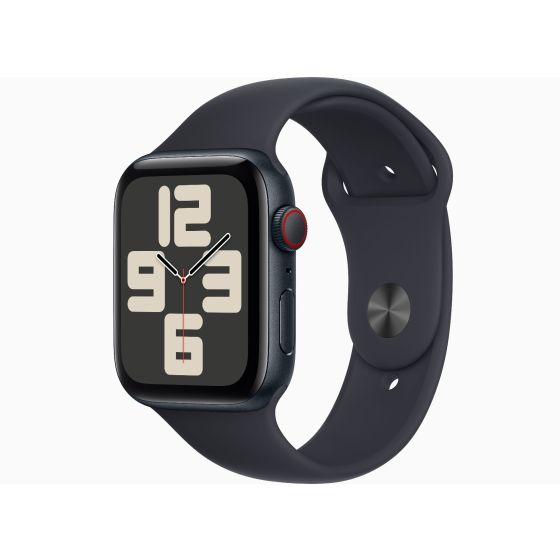 Apple Watch SE GPS + Cellular 44mm Midnight Aluminum Case with Midnight Sport Band - M/L