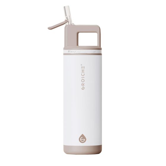 Alpine Flip N' Sip 20 oz. Insulated Water Bottle, Cream White