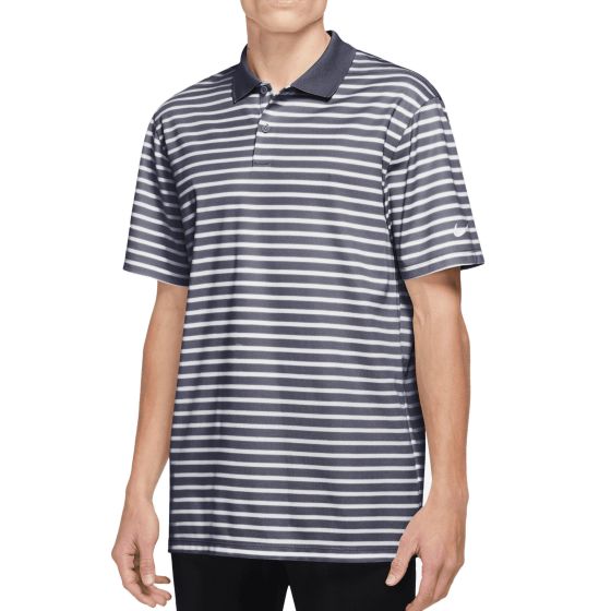 Nike Dri-Fit Victory Stripe OLC Men's Golf Polo - Obsidian/White/2XL