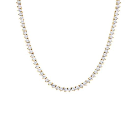 Three Prong Tennis Necklace Size 16
