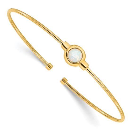Sterling Silver Gold-Plated Polished Opal Bracelet