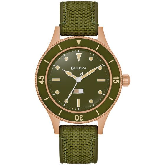 Men's MIL SHIPS Automatic Army Green CORDURA + HNBR Strap Watch Army Green Dial