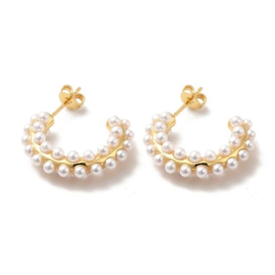 Bubble Hoop Pearl Earrings