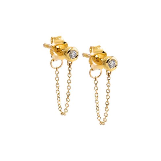Mini Diamond Bezel Stud Earring