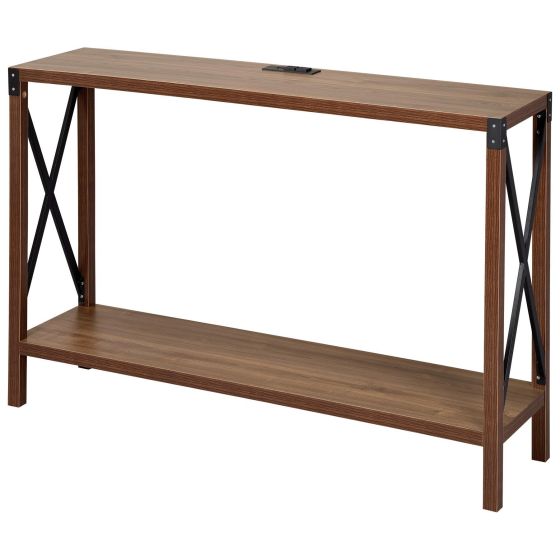 DecorTech Console Table with Charging Station