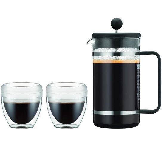 Bodum Bistro Set French Press 34oz & 2 pcs Pavina 8oz