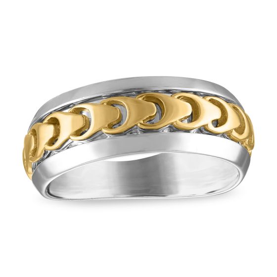 Bulova Link Two-tone 14K Gold-plated Sterling Silver Ring, 10