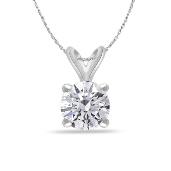 Bright White Round Lab Grown Diamond Pendant in 14K Yellow Gold 0.70ct, Color-FG, Clarity-VS