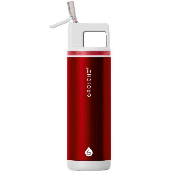Alpine Flip N' Sip 20 oz. Insulated Water Bottle - Glacier White Shimmer