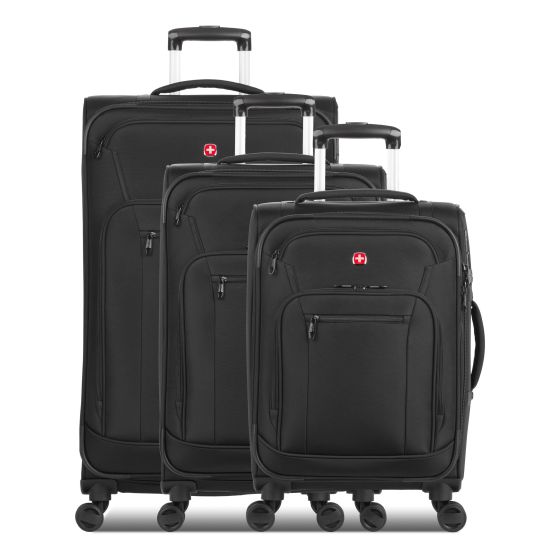 7070 3pc Expandable Softside Spinner Set Black