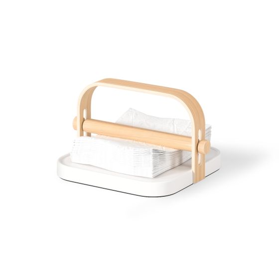Bellwood Napkin Holder Wht/Nat