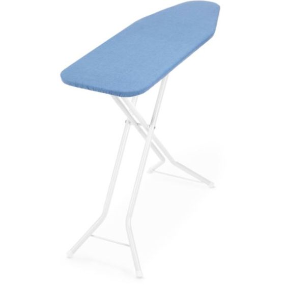 Compact 4-Leg Metal Mesh Top Ironing Board with Padded Blue Cover